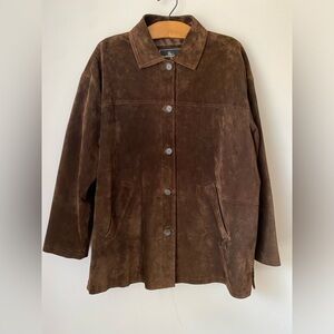 Vintage Leather Jacket Men’s Large Brown Suede Brandon Thomas
